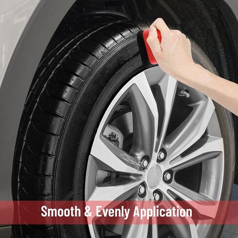 Tire Shine Applicator Brush - Large Automotive Tire Dressing Applicator Brush,Vegan Tire Shine Brush with Protective Box for Auto Detailing Cleaning Service,Bigger Size (Black-M) in Saudi Arabia