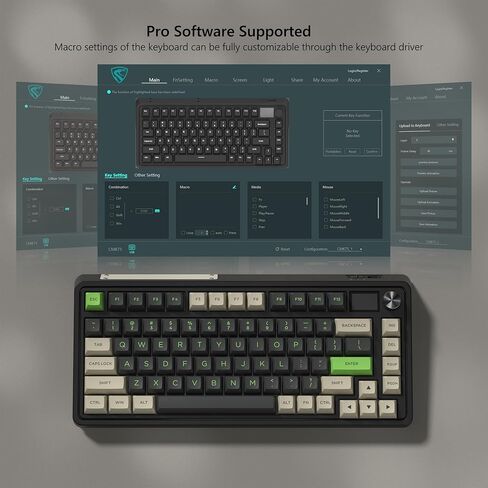 CMK 75% Keyboard, Wireless Gaming Keyboard with TFT Screen and Knob 3-Modes Compact Keyboard Hot-Swap, RGB Creamy Keyboard Gasket, PBT Keycaps for PC/Tablet/PS/Xbox(Black) in Saudi Arabia
