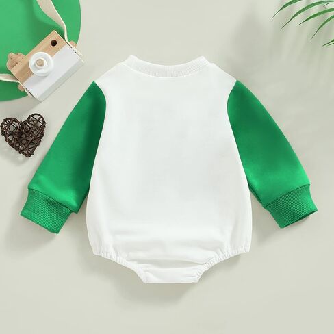 Baby Girl Boy St. Patrick's Day Clothes Little Lucky Charm Sweatshirt Bubble Romper Long Sleeve Bodysuit Shirt Top in Saudi Arabia