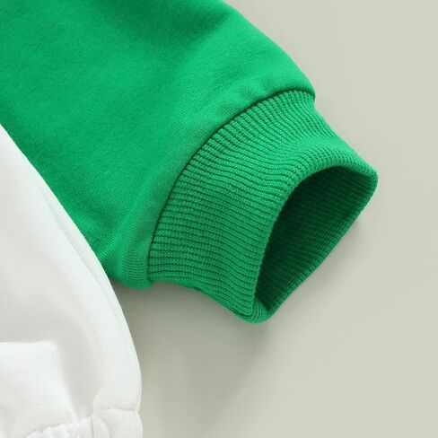 Baby Girl Boy St. Patrick's Day Clothes Little Lucky Charm Sweatshirt Bubble Romper Long Sleeve Bodysuit Shirt Top in Saudi Arabia