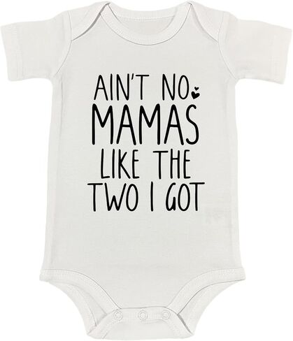 Ain't No Mamas Like The Two I Got Two Moms Baby Bodysuit Of Course I'm Cute Look At My Moms Romper (0-6 Months, Funny-Short Sleeve Romper) in Saudi Arabia