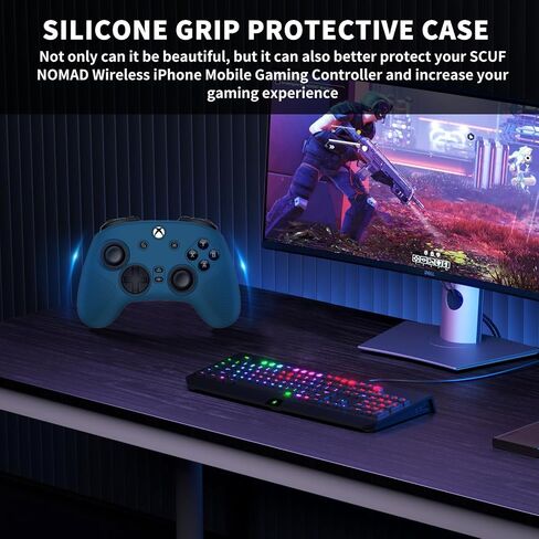 Silicone Grip Skin for Razer Wolverine V3 Gaming Controller,Grip Protective Cover Compatible with Razer Wolverine V3 Pro Wireless Gaming Controller,Gaming Controller Skin with Lanyard (DEEP Blue) in Saudi Arabia