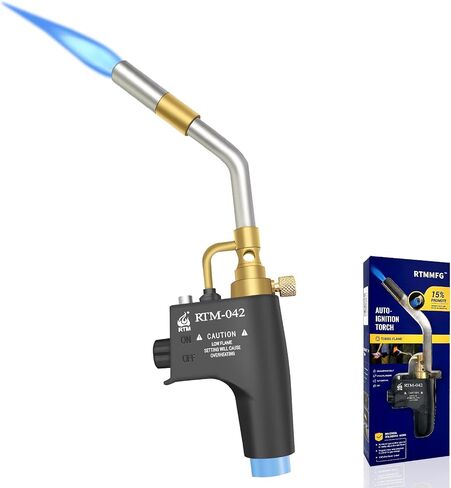 Propane Torch for Map Gas,Propane Torch Head with Igniter,Torch Head for Soldering,Grilled Steak(Black,Fuel Not Included，CSA) in Saudi Arabia
