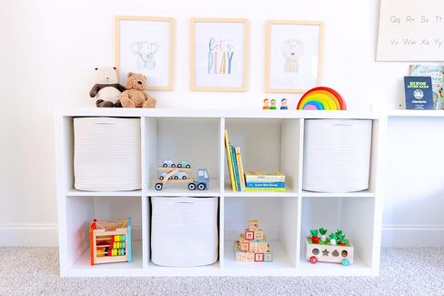 NaturalCozy 13x15x13 Kallax Storage Cubes Bins, 3 Pack | Cotton Rope Cube Storage Bin Woven Baskets for Organizing | Kallax Insert Storage Baskets for Shelves Organizer, Kids Toy, Closet Baby Nursery in Saudi Arabia