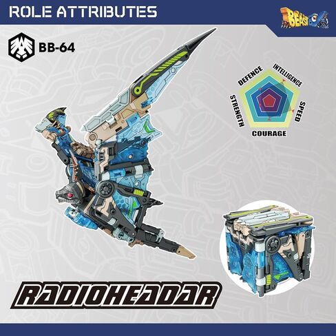 52TOYS Beastbox BB-64 ألعاب تشوه راديوهيدار، ألعاب تحويل في ميكا ومكعب، هدية مثالية لحفلات عيد الميلاد للمراهقين والبالغين، بناءً على الخفافيش in Kuwait