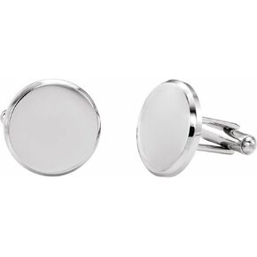 Solid Stainless Steel 18.5mm Engravable Round Cuff Links