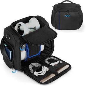 Carrying Case Compatible with Oculus Meta Quest 2/Quest 3/Quest 3S/Quest Pro/VR Elite Strap, Travel Storage Case Bag with Separate Room for Touch Controllers & Accessories (Patent Design)