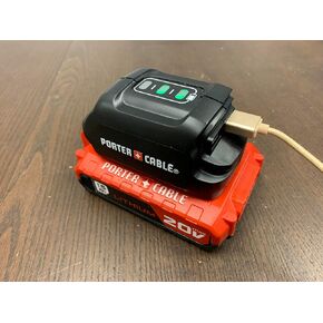 USB Charger with 2 Ports, Compatible with Porter Cable 20V Batteries