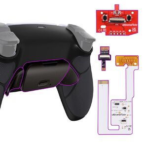 eXtremeRate Rainbow Aura Blue Purple Real Metal Buttons RMB Rise V3 Remap Kit for PS5 Controller BDM-030 040 050, Gray Rubberized Grip New Hope Gray Shell Programable Back Buttons for PS5 Controller
