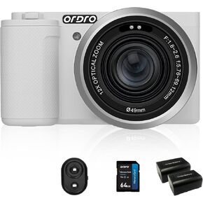ORDRO G730 5K Digital Camera Vlogging Camera for Content Creators and Vloggers, 64MP Digital Camera for Photography, Compact Camera with Flip Screen, Auto Focus, 64GB Card