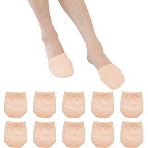 5 Pairs Premium Cotton Mule Socks for Women Well-Made Toe Topper No-Show Liner Socks, Comfortable, Breathable