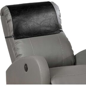 Recliner Slipcover with Headrest Protector, 17x27 inches, Chocolate, Stain Resistant Artificial Leather