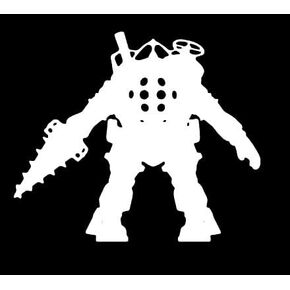 Makarios LLC Bioshock Big Daddy Decal Vinyl Sticker Cars Trucks Vans Walls Laptop MKR| White |5.5 x 4|MKR271