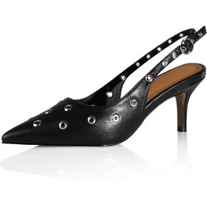 anteikira Women's Kitten Heel Eyelet Slingback Pumps Pointed Toe Buckle 2 Inch Low Heel Slingbacks Fashion Dressy Party Heels for Women