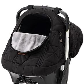 Baby Car Seat Cover Winter: Sprouterie Car Seat Cover Baby - Infant Carseat Canopy Waterproof for Cold Weather Zipper Flap Windproof Universal Fitted Warm and Cozy for Boy Girl Newborn Khaki