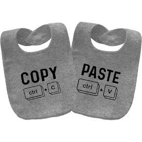 Baby Twins Bibs Copy Paste Newborn Baby Bibs Cute Unisex Bibs Set Toddler Baby Boy Girl Bibs