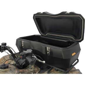 Black Boar ATV Rear Storage Box & Lounger - ATV Rear Seat w/Increased Durability - Features Storage w/Front Access & Flat Working Surface - ATV Accessories - Fits Most Tubular Racks (66014-A)
