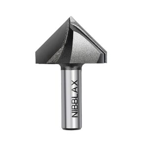 90 Degree V Groove Router Bit 1/4" Shank, 3/4" Cutting Diameter x 11/16" Cutting Depth, Carbide Tipped V-Groove Router Bits for Grooving Woodworking