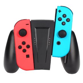 Joycon Comfort Grip for N-Switch, Handheld Game Controller Adapter with DC 5V 250mA Charging Dock, Support 3.5mm Audio Output