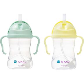 b.box Sippy Cup with Weighted Straw. Drink from any Angle, Leak Proof, Spill Proof, Easy Grip. BPA Free, Dishwasher Safe. For Babies 6m+ to Toddlers (Latte, 8oz)