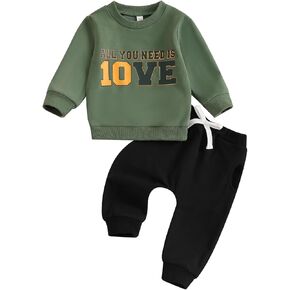 Unisex Baby Boy Football Outfit Funny All You Need is Love Sweatshirt Bubble Toddler Oversized Sport Pullover Clothes