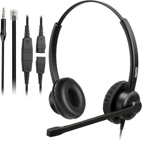 Mairdi Phone Headset with Microphone Noise Canceling, Telephone Headset with RJ9 Jack for Landline Deskphone, Office Headset for Call Centers, Works for Yealink Avaya Cisco Polycom in Saudi Arabia