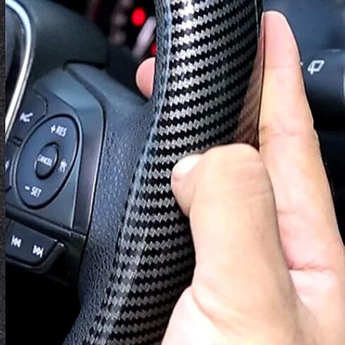 Universal 2 Packs Carbon Fiber Anti-Skid Steering Wheel Cover Safe Non Slip Car Accessory Fit 99% 14-15 Inch Car Interior Accessories Red in Saudi Arabia