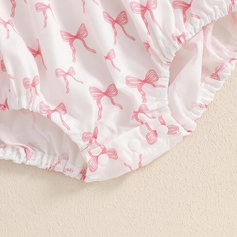 Newborn Baby Girl Romper Mamas Mini Bow Plaid Print Puff Sleeve Smocked Bubble Romper Jumpsuit Bodysuit Clothes in Saudi Arabia