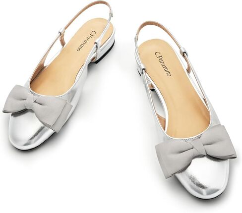 C.Paravano Women's Slingback Round Toe Slingback Flats Detachable Ankle Strap Flats Sandals Slip on Casual Flats Shoes Mary Jane Shoes in Saudi Arabia