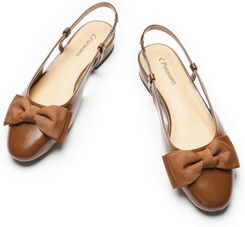 C.Paravano Women's Slingback Round Toe Slingback Flats Detachable Ankle Strap Flats Sandals Slip on Casual Flats Shoes Mary Jane Shoes in Saudi Arabia