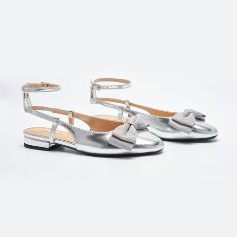 C.Paravano Women's Slingback Round Toe Slingback Flats Detachable Ankle Strap Flats Sandals Slip on Casual Flats Shoes Mary Jane Shoes in Saudi Arabia