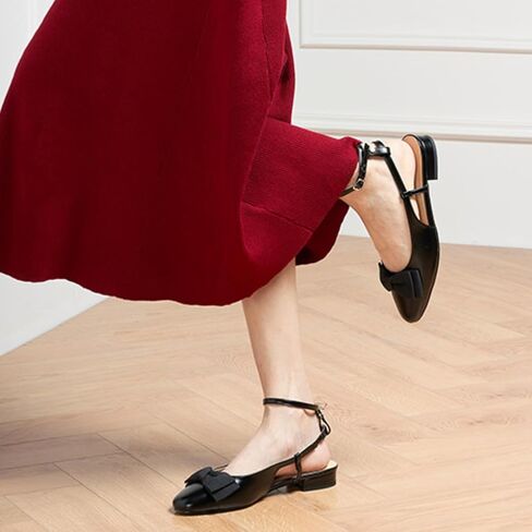 C.Paravano Women's Slingback Round Toe Slingback Flats Detachable Ankle Strap Flats Sandals Slip on Casual Flats Shoes Mary Jane Shoes in Saudi Arabia