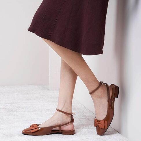 C.Paravano Women's Slingback Round Toe Slingback Flats Detachable Ankle Strap Flats Sandals Slip on Casual Flats Shoes Mary Jane Shoes in Saudi Arabia
