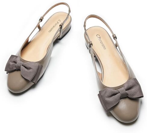 C.Paravano Women's Slingback Round Toe Slingback Flats Detachable Ankle Strap Flats Sandals Slip on Casual Flats Shoes Mary Jane Shoes in Saudi Arabia