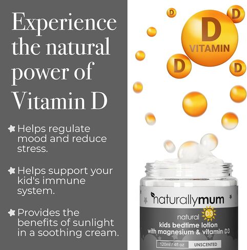 Kids Magnesium Bedtime Lotion with Vitamin D | Support for Sleep, Heart, Bone, Nerve, Gut and Muscle Health | Alternative to Melatonin | Unscented 4.2 fl oz in Saudi Arabia