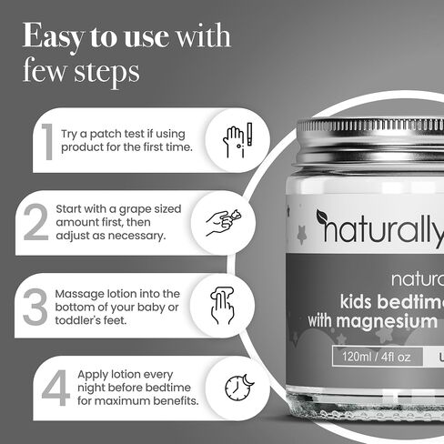 Kids Magnesium Bedtime Lotion with Vitamin D | Support for Sleep, Heart, Bone, Nerve, Gut and Muscle Health | Alternative to Melatonin | Unscented 4.2 fl oz in Saudi Arabia