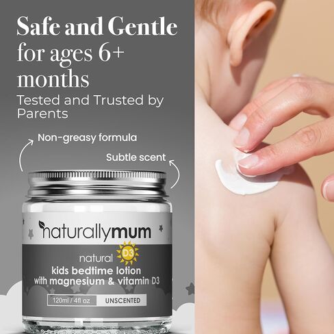 Kids Magnesium Bedtime Lotion with Vitamin D | Support for Sleep, Heart, Bone, Nerve, Gut and Muscle Health | Alternative to Melatonin | Unscented 4.2 fl oz in Saudi Arabia