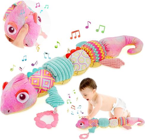 Baby Musical Caterpillar Toy, Luckit Baby Sensory Toy Stuffed Animal Toy Soft Plush Toy with Multi-Sensory Crinkle, Rattle & Textures for Babies 0-3-6-12 Month Newborn Boy Girl Christmas Birthday Gift in Saudi Arabia