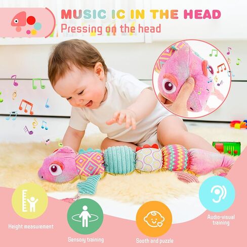 Baby Musical Caterpillar Toy, Luckit Baby Sensory Toy Stuffed Animal Toy Soft Plush Toy with Multi-Sensory Crinkle, Rattle & Textures for Babies 0-3-6-12 Month Newborn Boy Girl Christmas Birthday Gift in Saudi Arabia