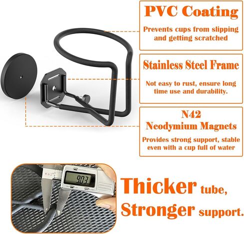 Magnetic Cup Holder Heavy Duty, 2 Pack Strong Magnetic Drink Holder, Magnetic Mount Water Bottle Holders, Vertical Cup Holder for Tractor Truck Forklifts Mower Boat on Metal Surface in Saudi Arabia