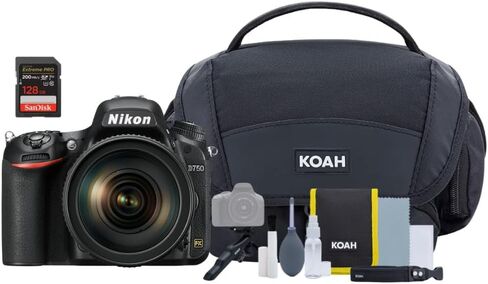 Nikon D7500 DSLR Camera with 18-140mm F3.5-5.6 VR Lens Bundle with 128GB Extreme Pro SD Card and Camera System Gadget Bag with Accessory and Cleaning Kit (3 Items) in Saudi Arabia