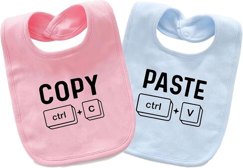 Baby Twins Bibs Copy Paste Newborn Baby Bibs Cute Unisex Bibs Set Toddler Baby Boy Girl Bibs in Kuwait