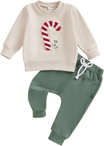 Toddler Baby Boy Christmas Outfit Long Sleeve Embroidery Sweatshirt Top Casual Jogger Pants Xmas Fall Clothes in Saudi Arabia
