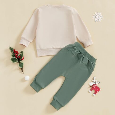 Toddler Baby Boy Christmas Outfit Long Sleeve Embroidery Sweatshirt Top Casual Jogger Pants Xmas Fall Clothes in Saudi Arabia