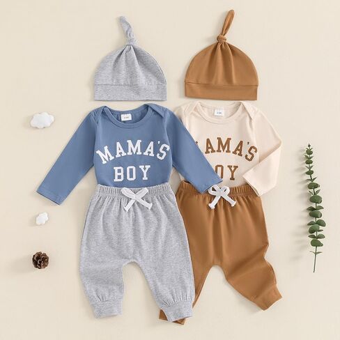 Newborn Baby Boy Clothes Fall Outfit Infant Letter/Tractor Print Romper Pants Set Coming Home 3PCS Matching Outfits in Saudi Arabia