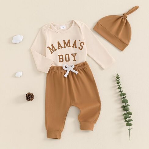Newborn Baby Boy Clothes Fall Outfit Infant Letter/Tractor Print Romper Pants Set Coming Home 3PCS Matching Outfits in Saudi Arabia