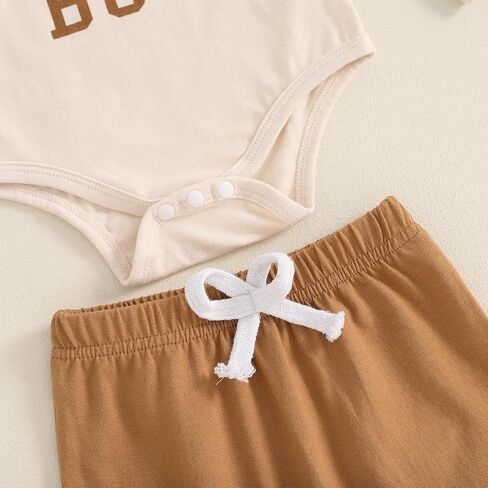 Newborn Baby Boy Clothes Fall Outfit Infant Letter/Tractor Print Romper Pants Set Coming Home 3PCS Matching Outfits in Saudi Arabia