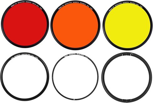Kase Wolverine Revolution Black & White Filter Kit Magnetic Shockproof Tempered Optical Glass Yellow #8, Orange #21, Red #25 & Case (82mm) in Saudi Arabia