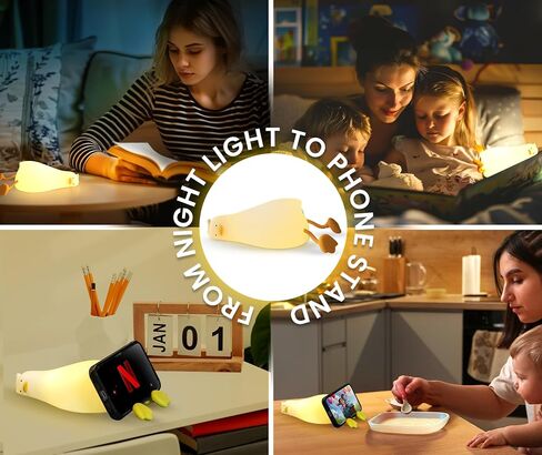 MD TEAM Lying Flat Duck Night Light-LED Squishy Duck Lamp,Adjustable Brightness,30-Minute Timer-Phone Stand for Nursery,Cute Light Up Duck,Funny Gifts for Duck Lovers, Weird Stuff Gift Idea Cute Lamp in Saudi Arabia