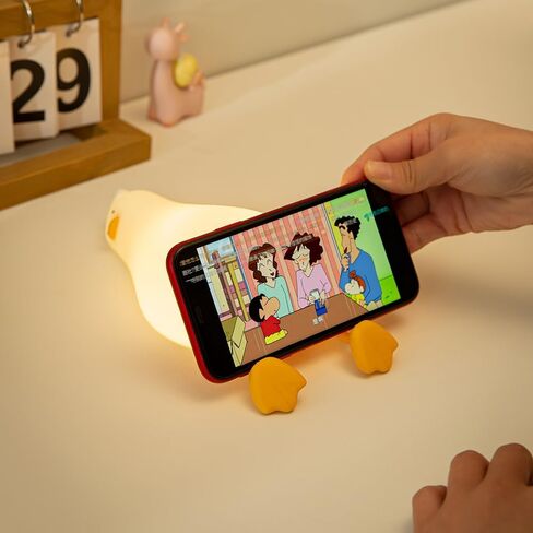 MD TEAM Lying Flat Duck Night Light-LED Squishy Duck Lamp,Adjustable Brightness,30-Minute Timer-Phone Stand for Nursery,Cute Light Up Duck,Funny Gifts for Duck Lovers, Weird Stuff Gift Idea Cute Lamp in Saudi Arabia